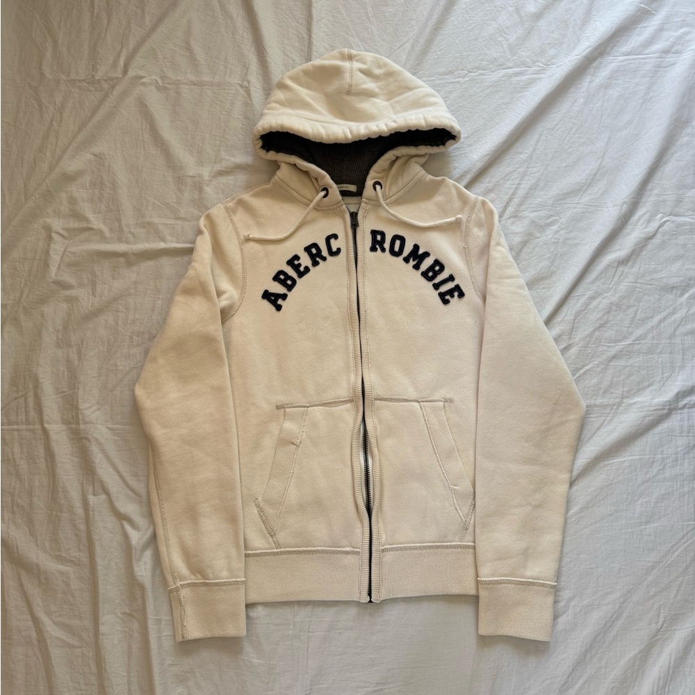 Y2K Abercrombie spellout zip up hoodie Men’s L